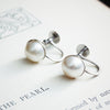 Vintage Mabe Pearl & 9ct White Gold Screw Earrings