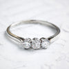 Vintage Platinum Diamond Trilogy Engagement Ring