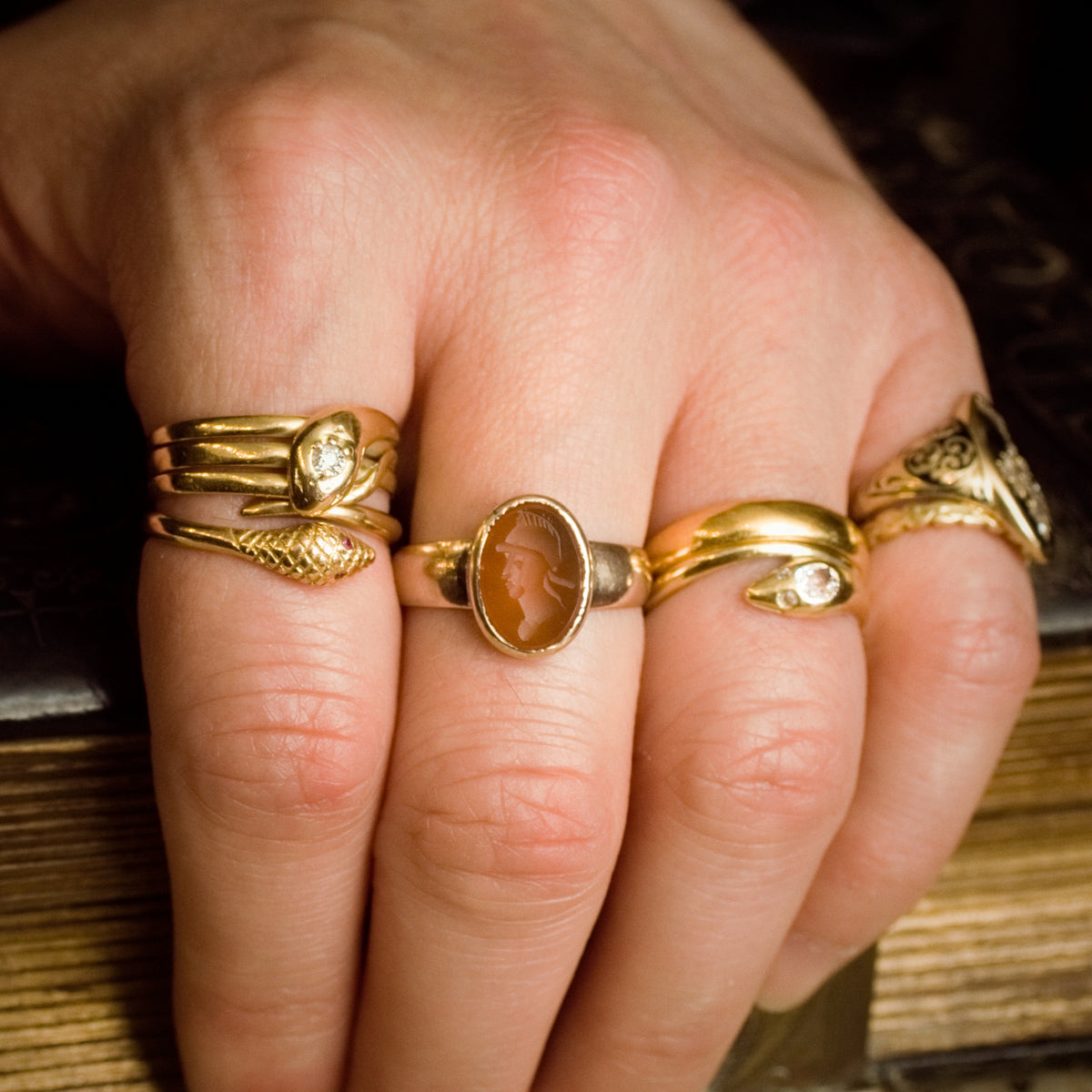 Heroic Antique Carnelian Intaglio Ring