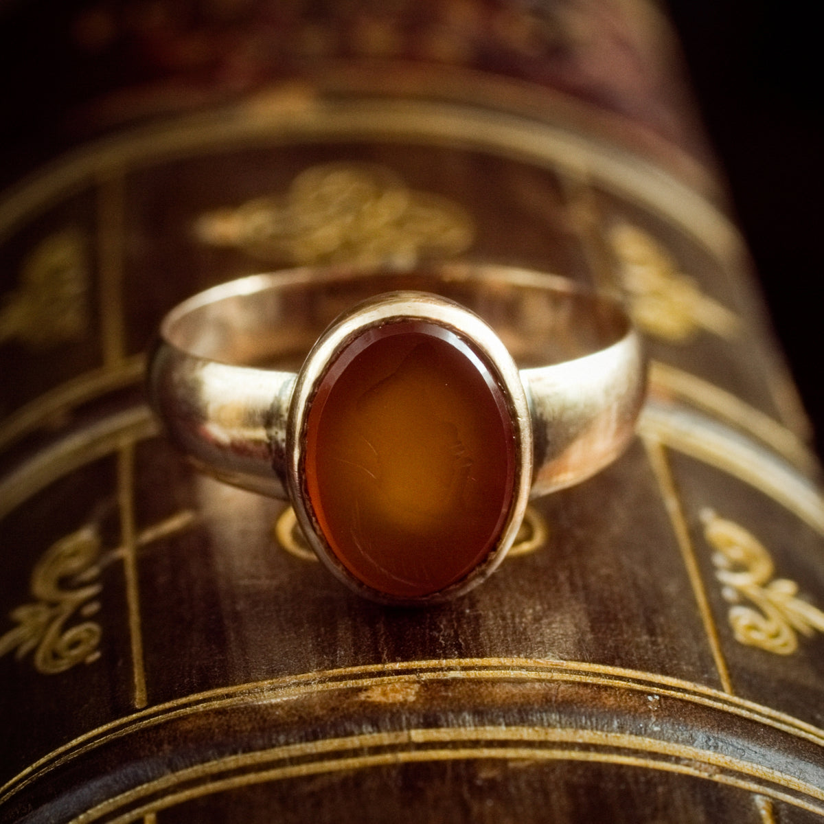 Heroic Antique Carnelian Intaglio Ring