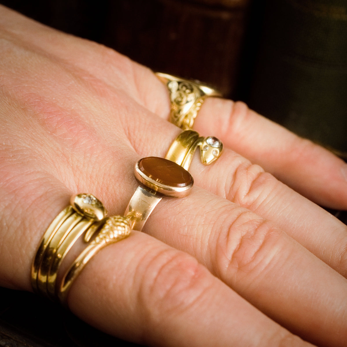 Heroic Antique Carnelian Intaglio Ring