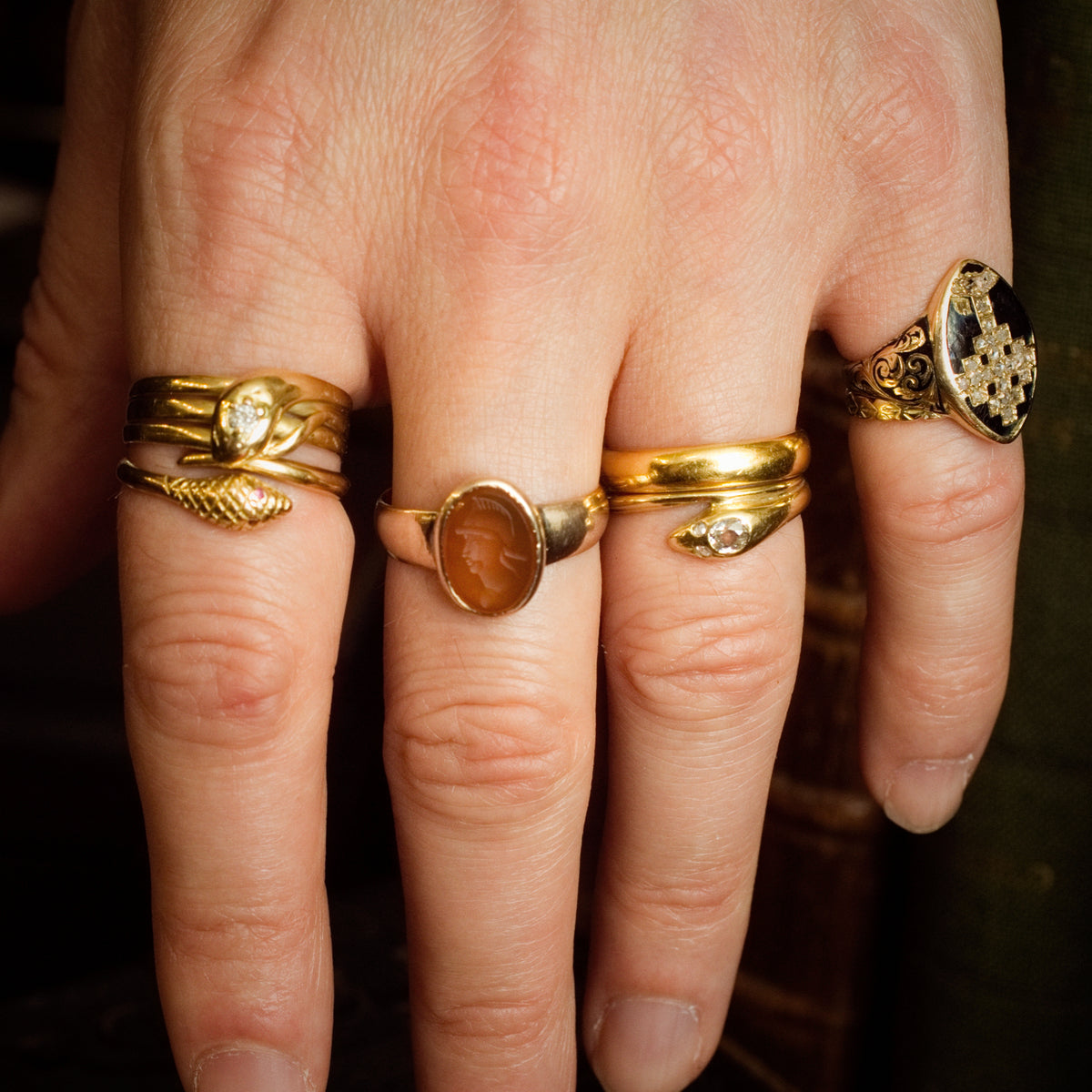 Heroic Antique Carnelian Intaglio Ring