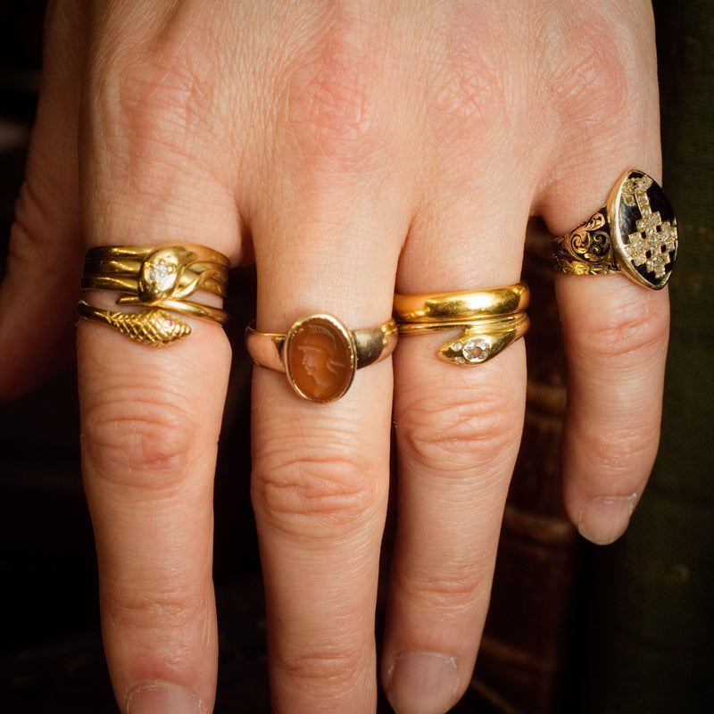 Heroic Antique Carnelian Intaglio Ring