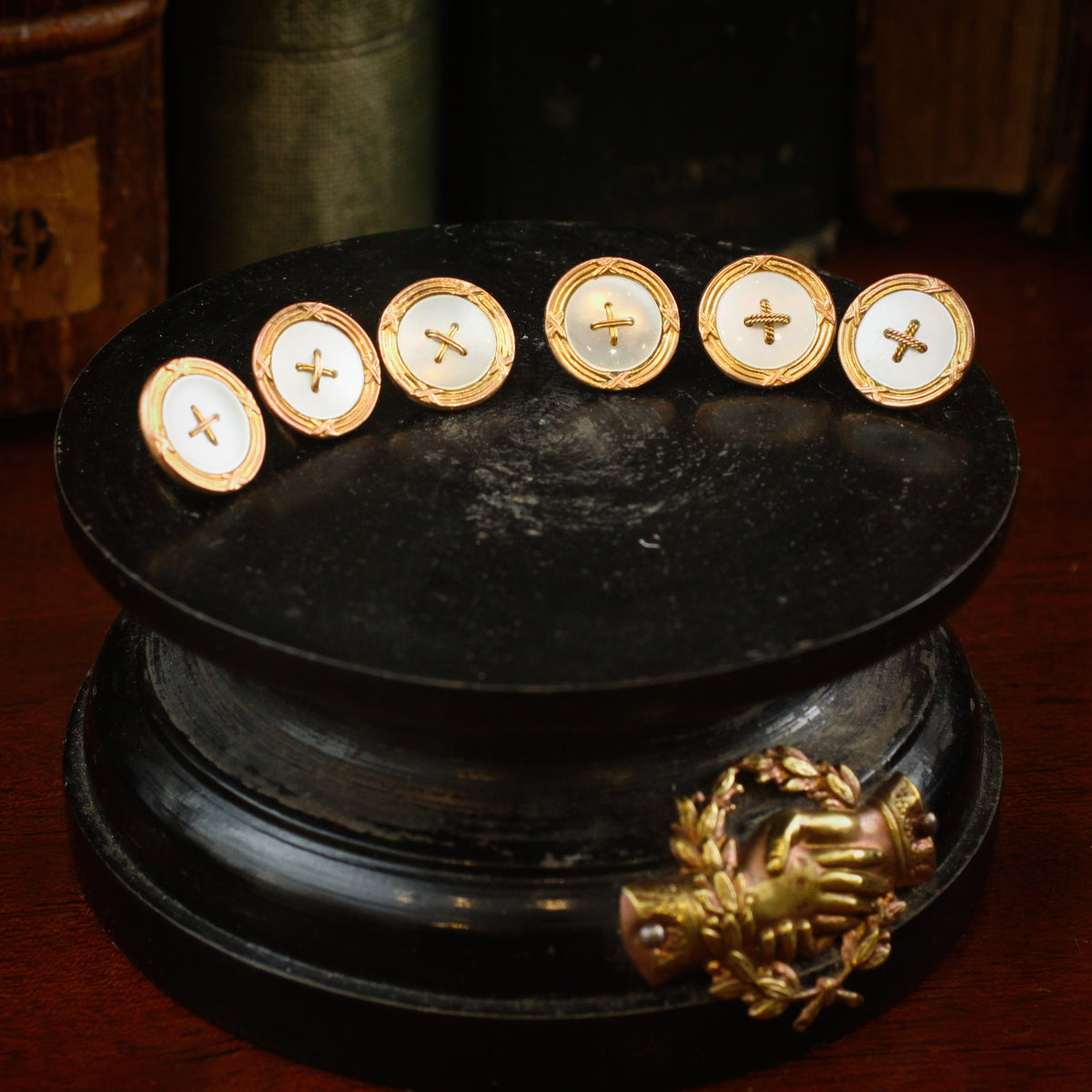 vintage dress shirt studs Men's Dress Shirt Stud Set C. 1930s Pippin Vintage Jewelry