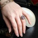 Prized Rare Antique Georgian Rose Amethyst and Diamond Ring