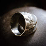 A Studio Made Vintage Modernist Silver Band Ring