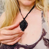 Victorian Gothic Vulcanite Faith, Hope & Charity Locket