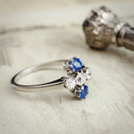 Uniquely Created Beautiful Antique Sapphire and Diamond Dress Ring