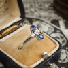 Uniquely Created Beautiful Antique Sapphire and Diamond Dress Ring