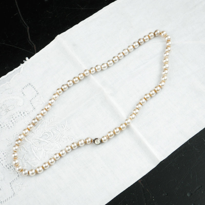 Rare Antique Hand Blown Glass Pearl Necklace