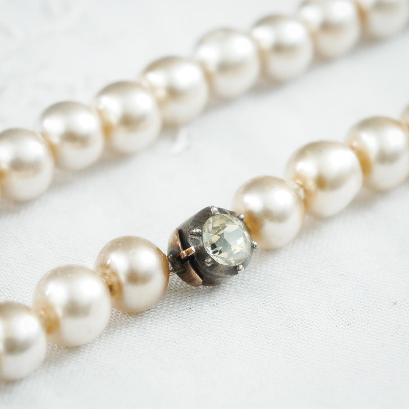 Rare Antique Hand Blown Glass Pearl Necklace