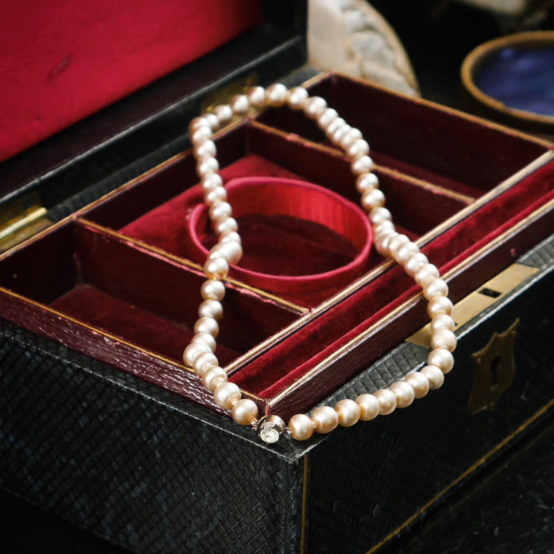 Rare Antique Hand Blown Glass Pearl Necklace