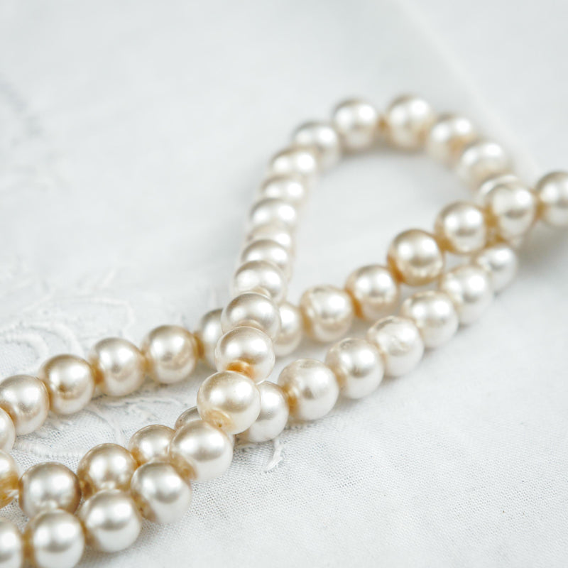 Rare Antique Hand Blown Glass Pearl Necklace