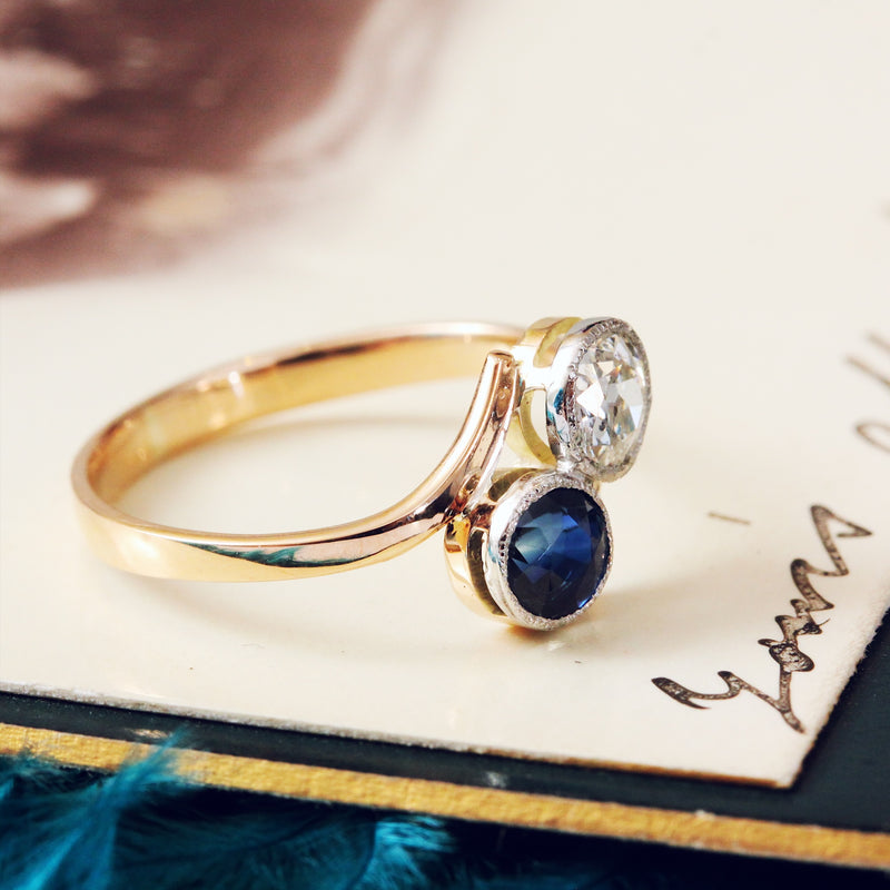 Vintage Sapphire and Diamond Ring