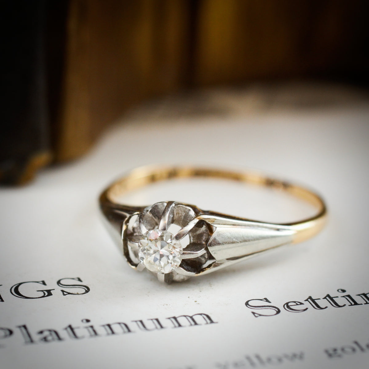 Vintage Diamond Solitaire Engagement Ring