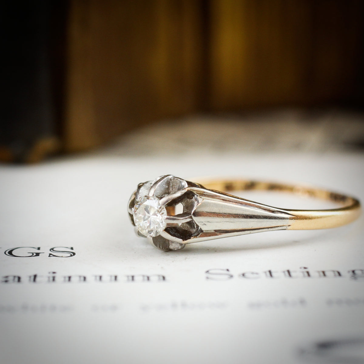 Vintage Diamond Solitaire Engagement Ring