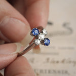 Uniquely Created Beautiful Antique Sapphire and Diamond Dress Ring