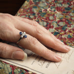 Uniquely Created Beautiful Antique Sapphire and Diamond Dress Ring