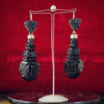 Antique Victorian Whitby Jet Earrings