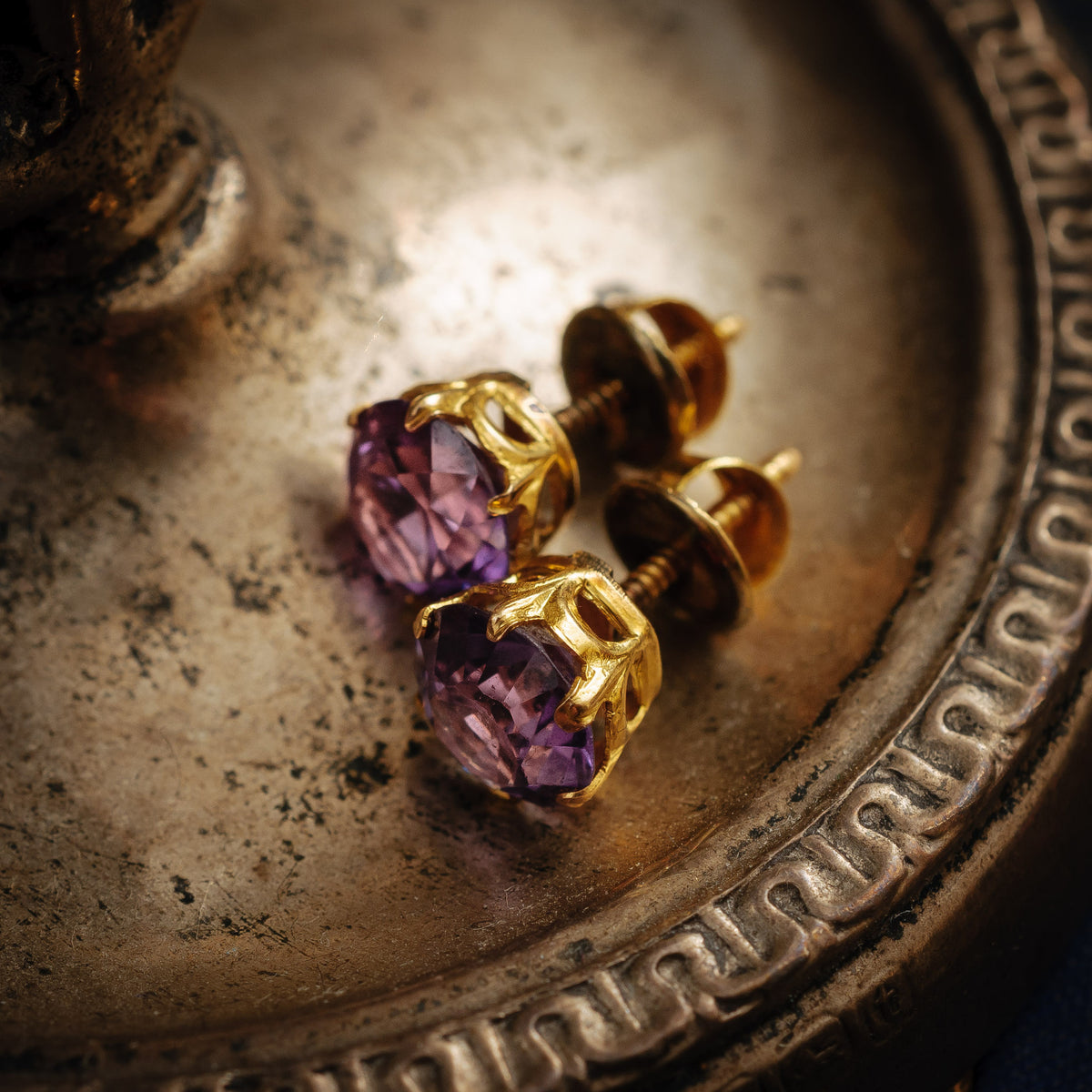 Vintage Russian Alexandrite Earrings