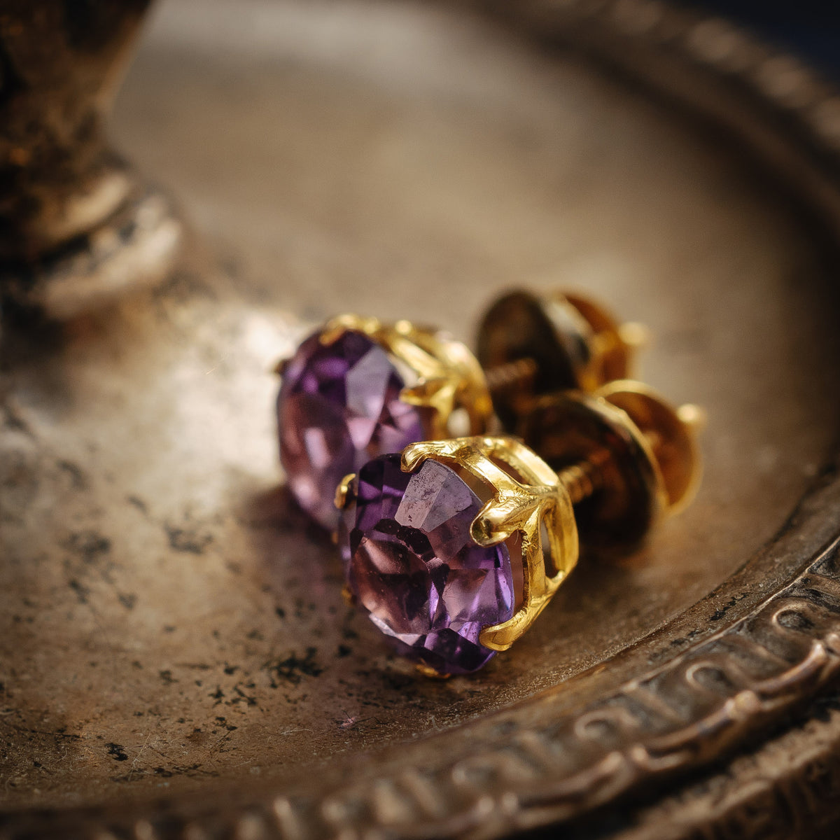 Vintage Russian Alexandrite Earrings