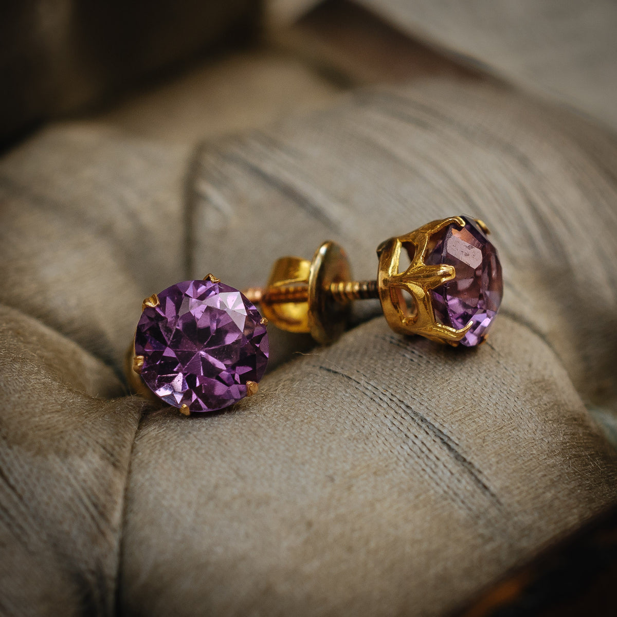 Vintage Russian Alexandrite Earrings