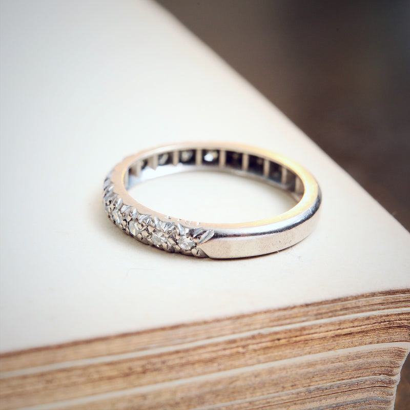 18ct White Gold Diamond Half Eternity Band