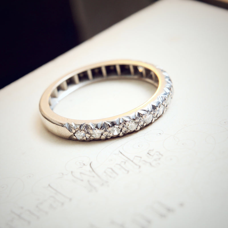 18ct White Gold Diamond Half Eternity Band