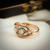  Pretty Vintage Rose Gold Twist Diamond Ring
