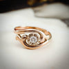  Pretty Vintage Rose Gold Twist Diamond Ring