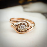  Pretty Vintage Rose Gold Twist Diamond Ring