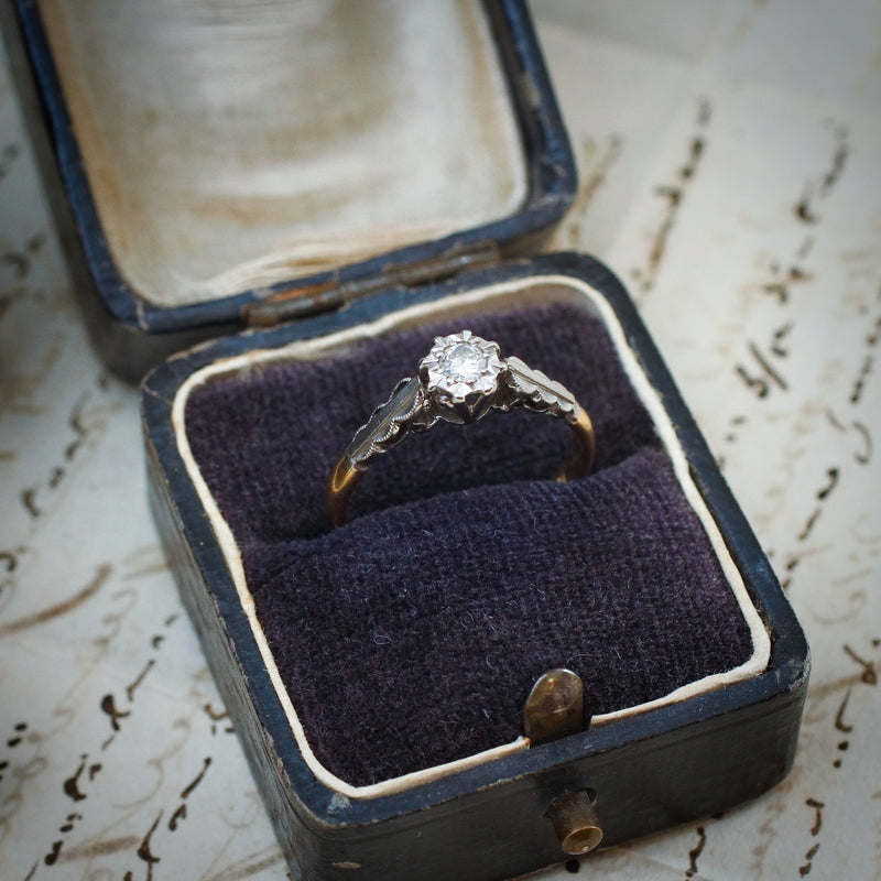 Pretty Vintage Diamond Solitaire Engagement Ring