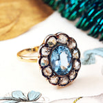 Antique Spinel and Diamond Cluster Ring