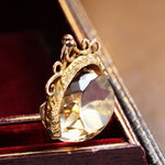 Date 1915 9ct Gold Citrine Swivel Fob