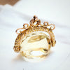 Date 1915 9ct Gold Citrine Swivel Fob