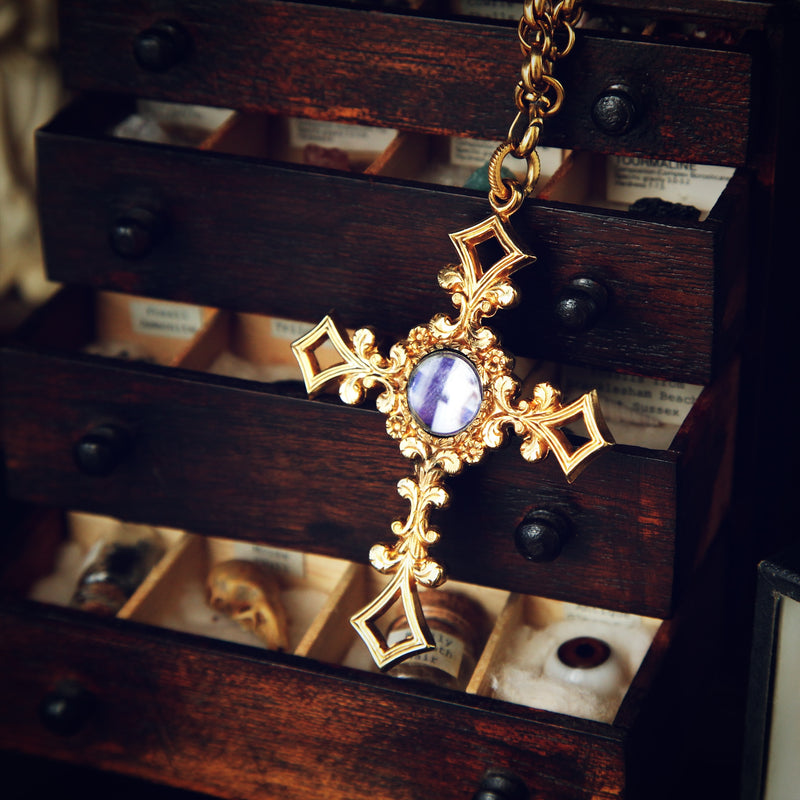 Early Victorian Pinchbeck Devotional Cross