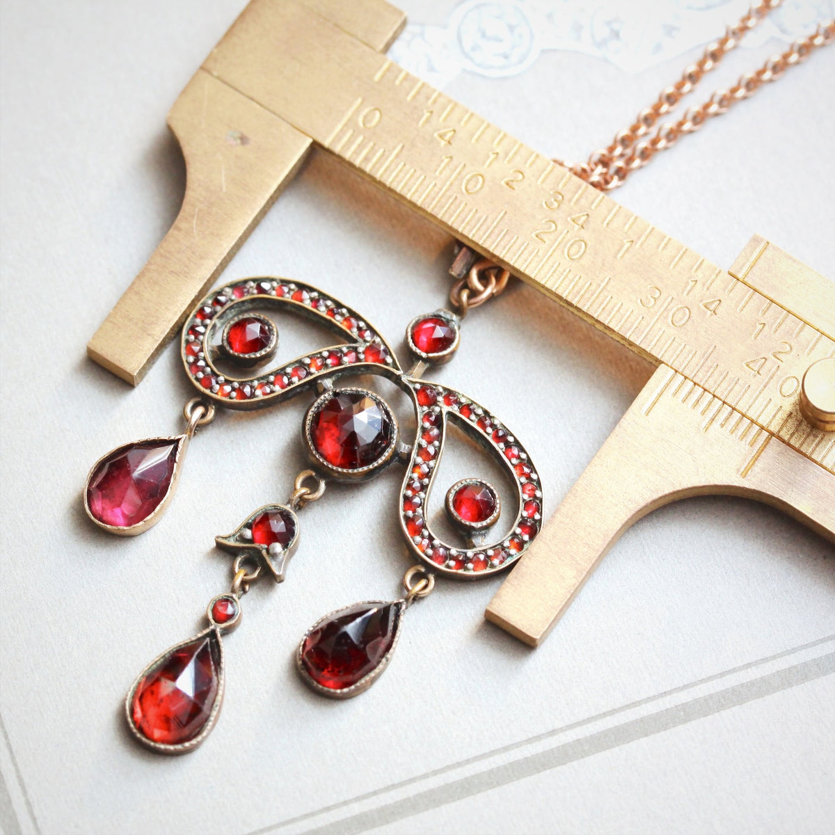 Vintage Rose Cut Bohemian Garnet Pendant