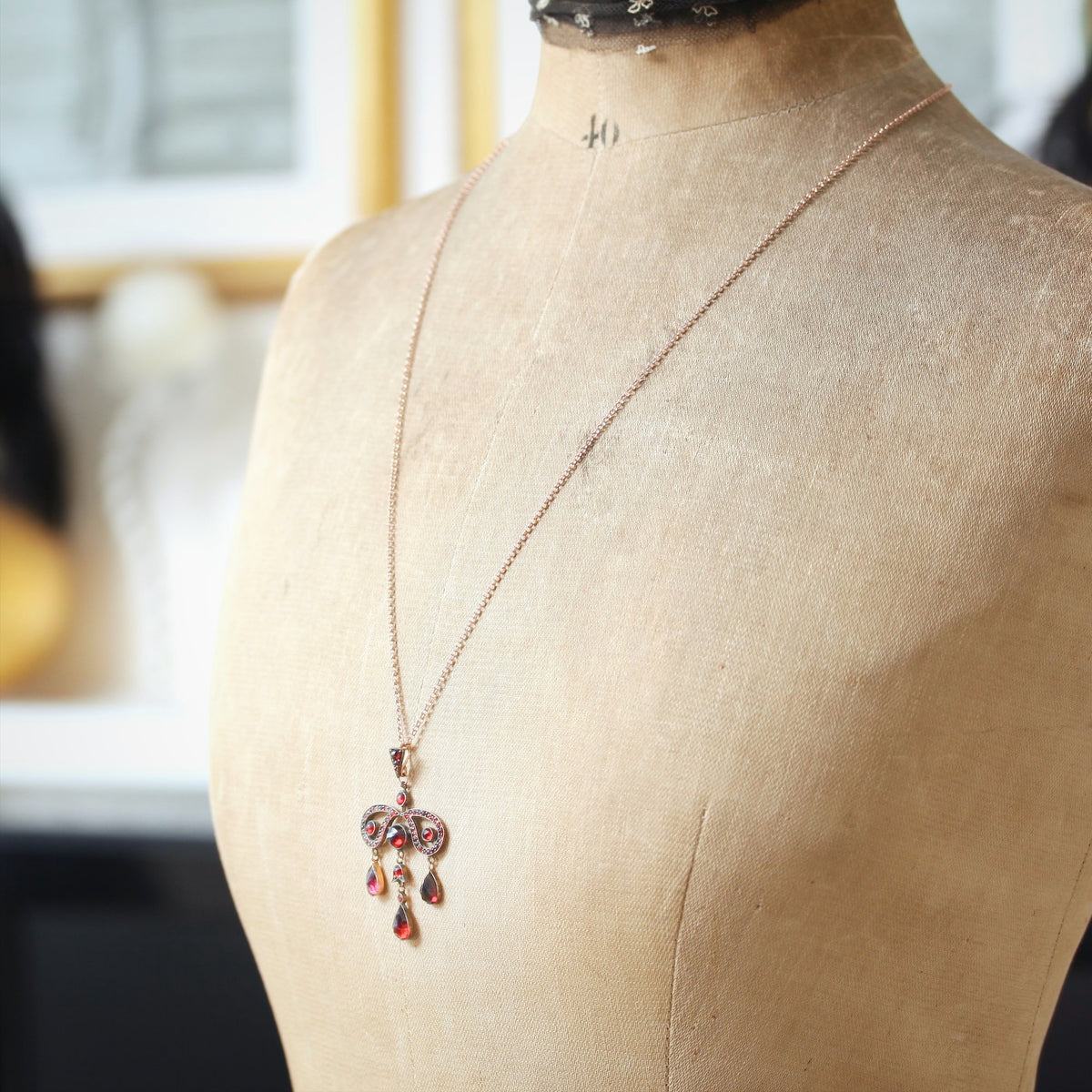 Vintage Rose Cut Bohemian Garnet Pendant
