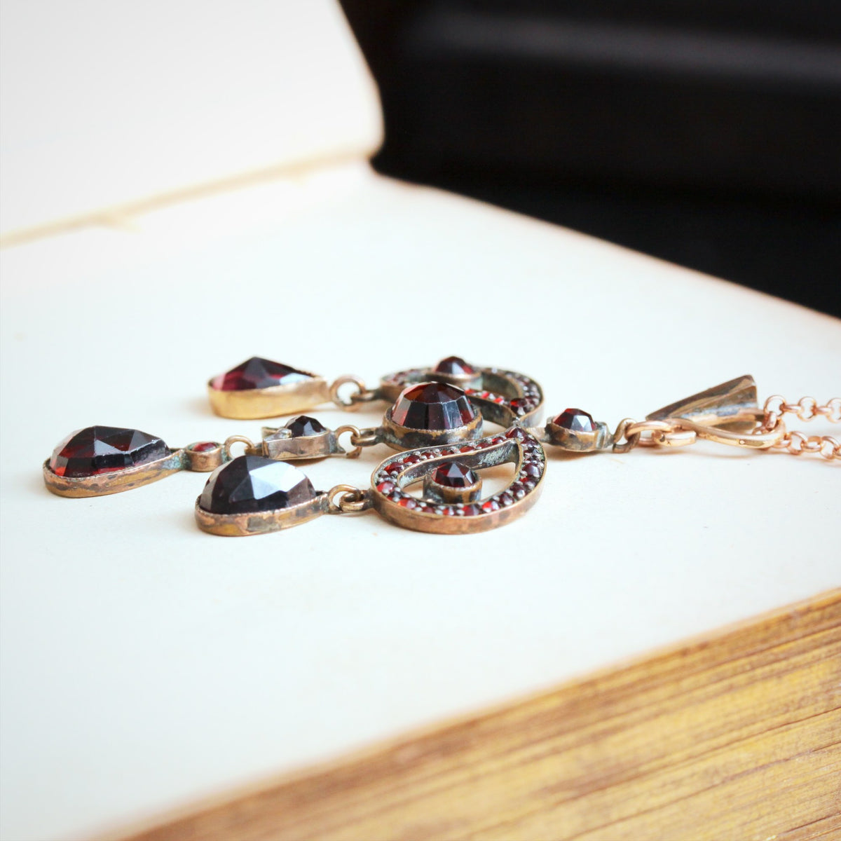 Vintage Rose Cut Bohemian Garnet Pendant