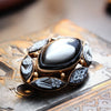Antique Victorian Hand Carved Agate Brooch