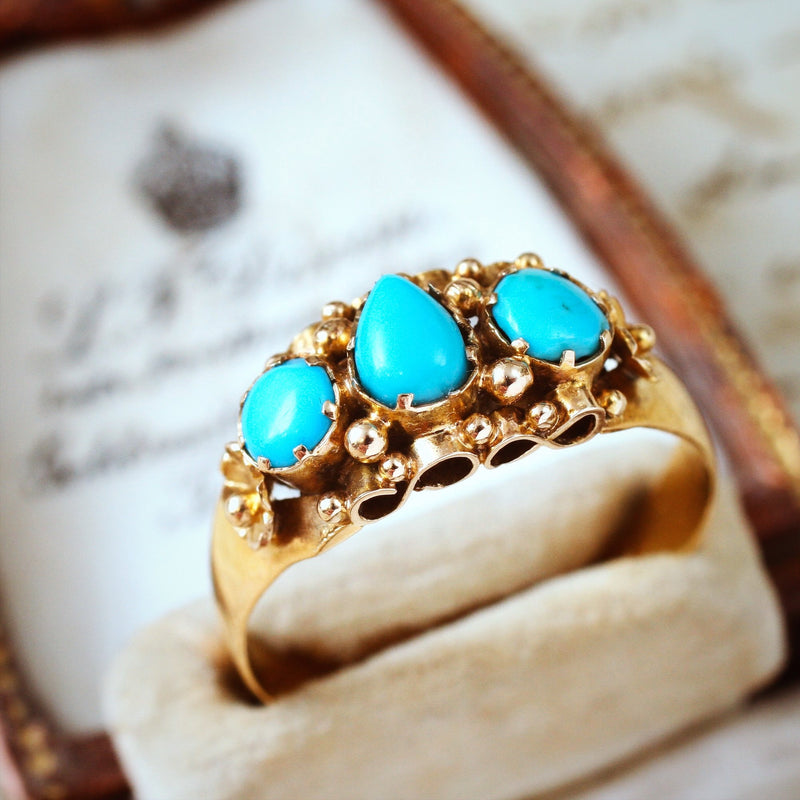 Fine Antique Mid Victorian Persian Turquoise Ring