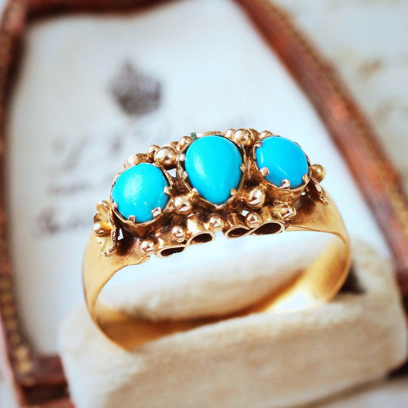 Fine Antique Mid Victorian Persian Turquoise Ring