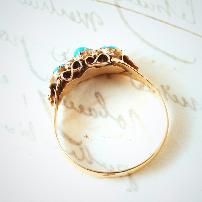 Fine Antique Mid Victorian Persian Turquoise Ring