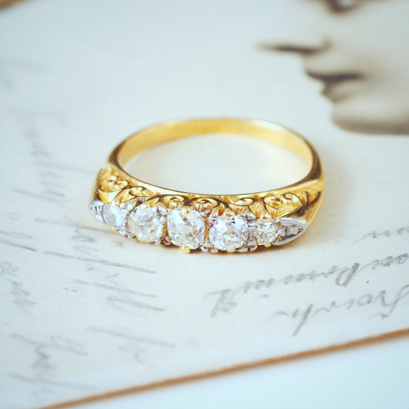 An Adorable Antique Edwardian Diamond Band Ring