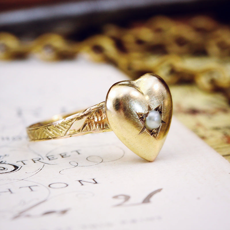 Antique Date 1921 Be My Loveheart Ring