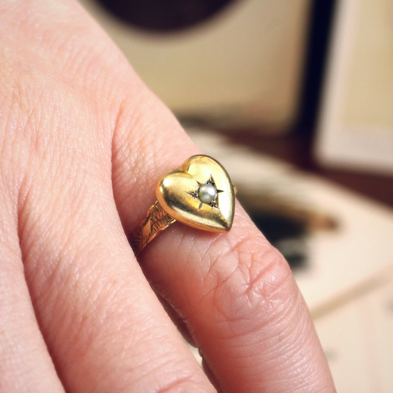 Antique Date 1921 Be My Loveheart Ring