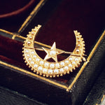 Late Victorian Crescent Moon Brooch