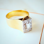 Statement Vintage Diamond Cluster Band