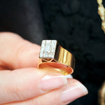 Exciting! Statement Mid Century Diamond Cluster Band