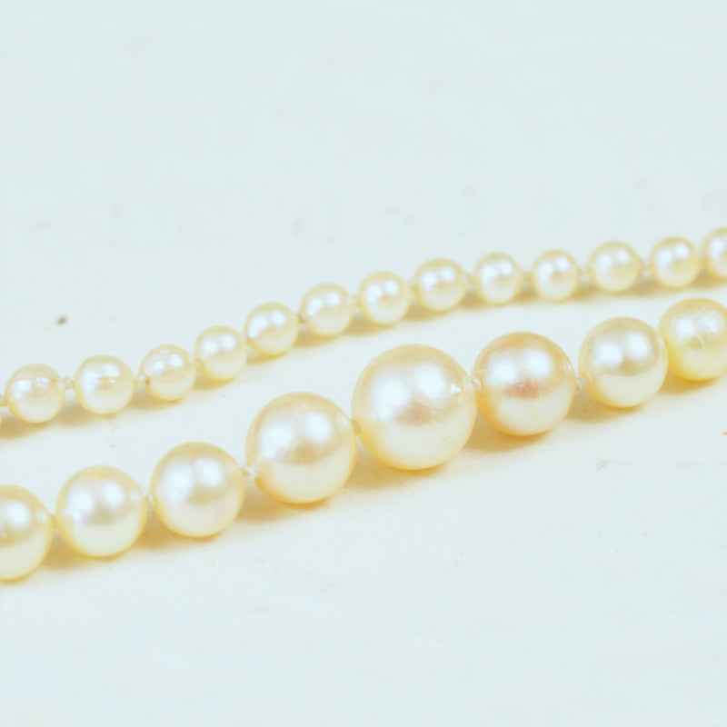Natural Creamy Lustre Vintage Cultured Pearl Necklace